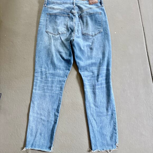 Madewell The High Rise Slim Boy Jean Medium Wash Distressed Size 31 - Picture 6 of 13